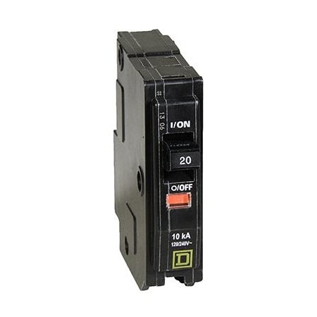Square D Miniature Circuit Breaker, QO Series, 20A, 1 Pole, 120/240V AC, 10kA at 120/240V AC QO120CP
